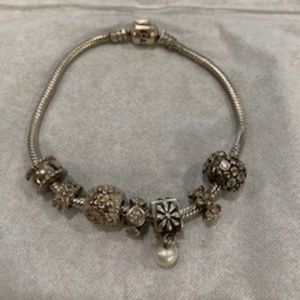 Pandora Bracelet and Charms - Flowers
